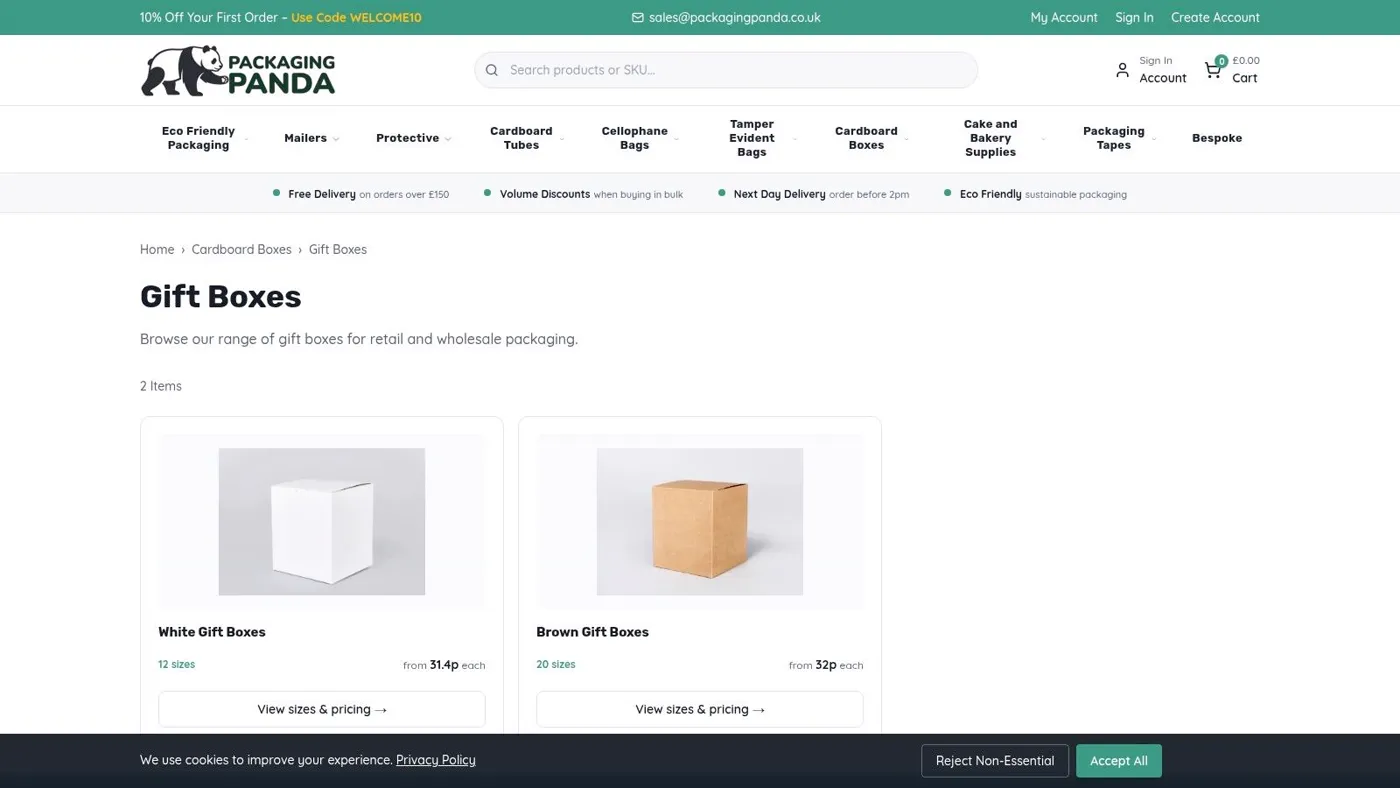 Screenshot from /gift-boxes.html