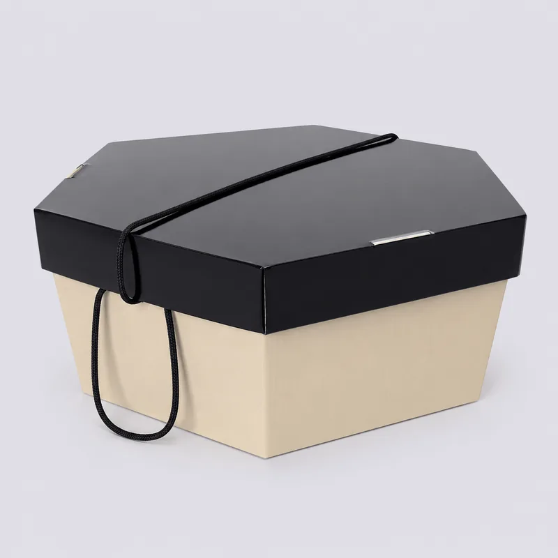 Black Lid and Cream Base Hat Boxes — related packaging product