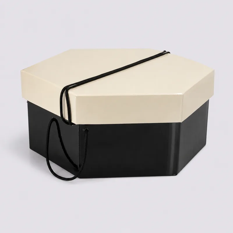 Cream Lid and Black Base Hat Boxes — related packaging product