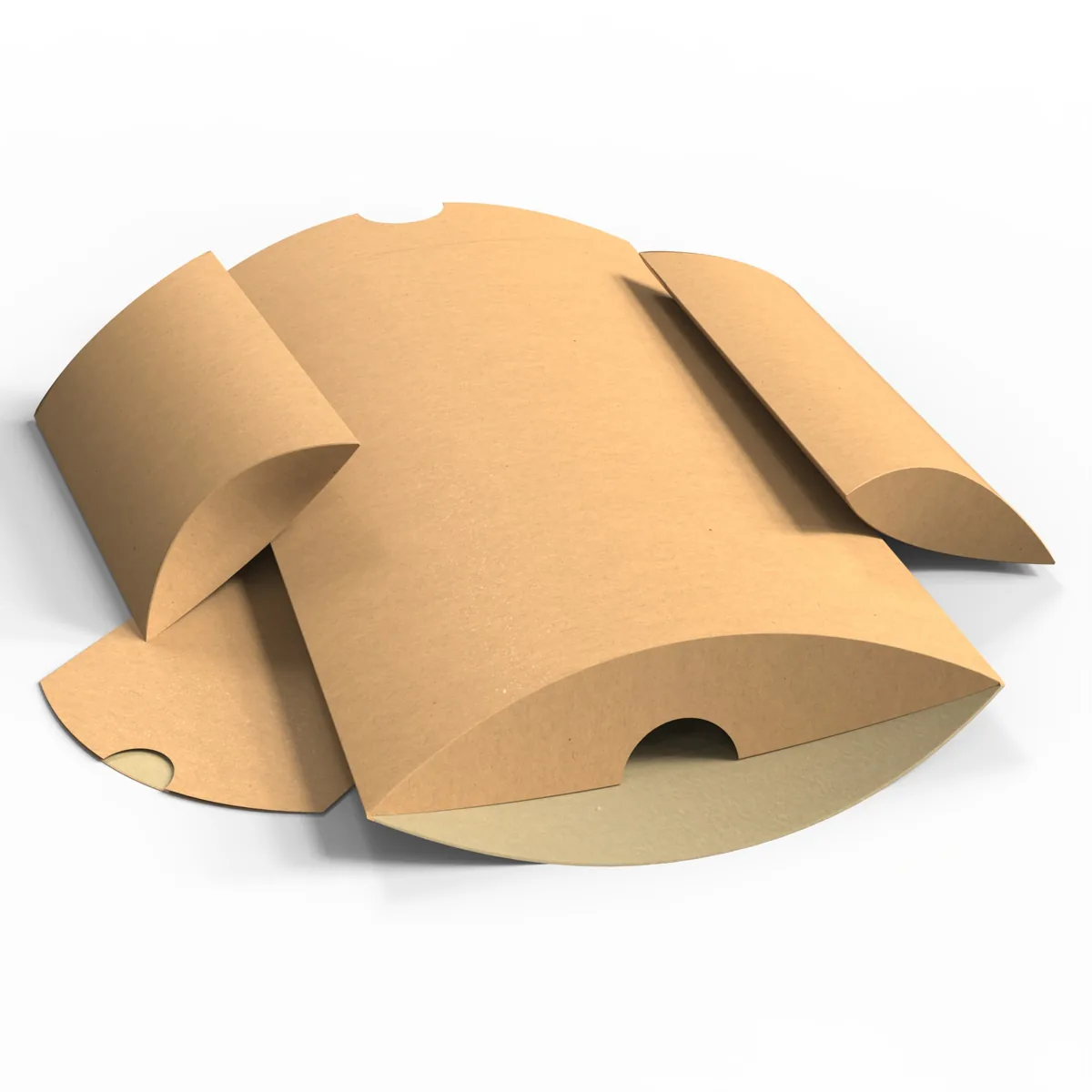 Manilla Kraft Pillow Boxes — Kraft Pillow Boxes wholesale from Packaging Panda