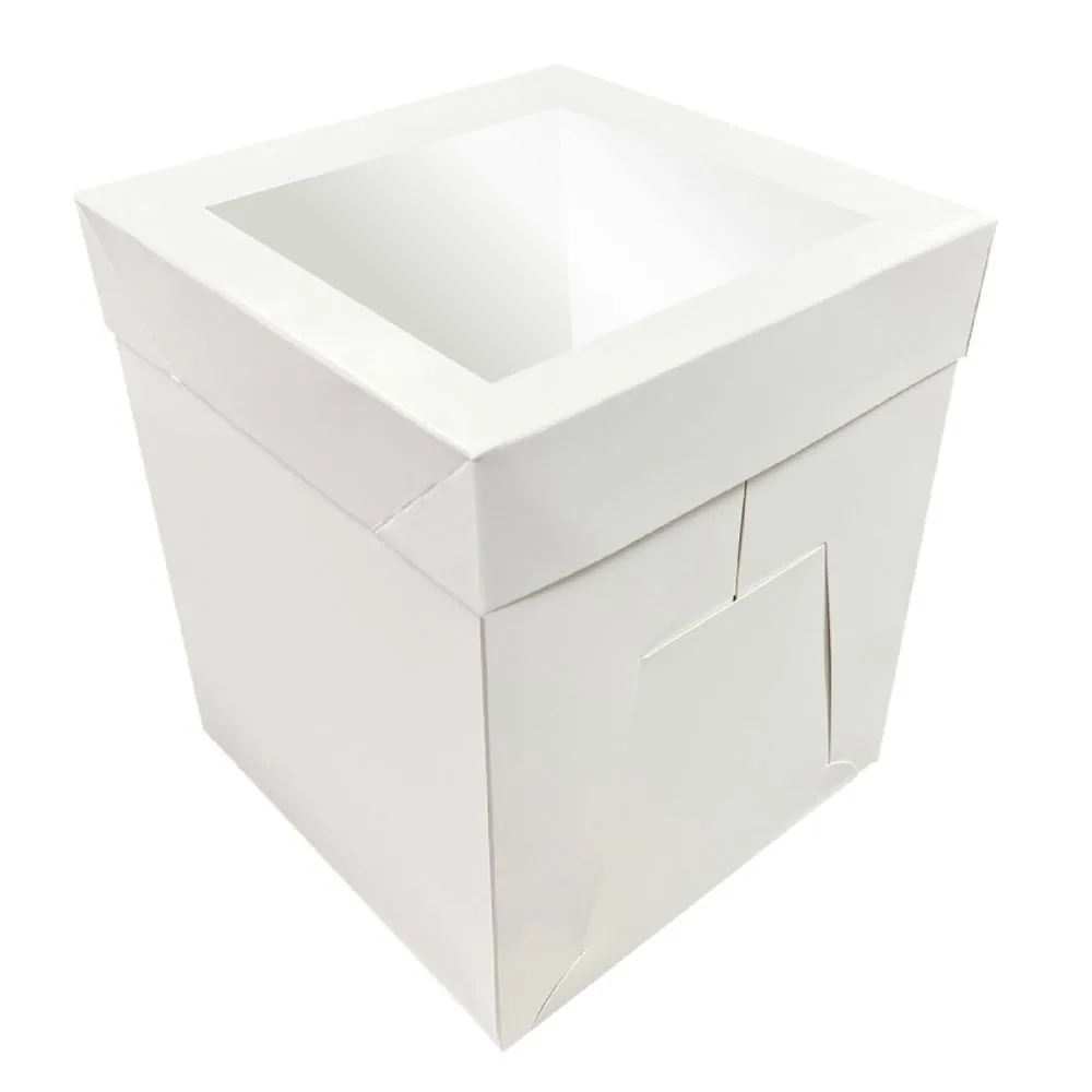 White Tall Cake Boxes With Window | Cake and Bakery Supplies White Tall Cake Boxes With Window — Cake and Bakery Supplies wholesale from Packaging Panda