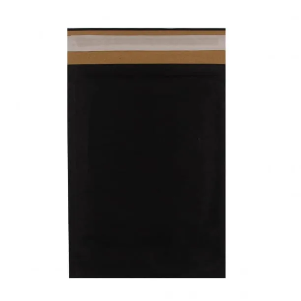 Black Eco Friendly Paper Padded Bags — Black — 190gsm — 180 × 265 mm