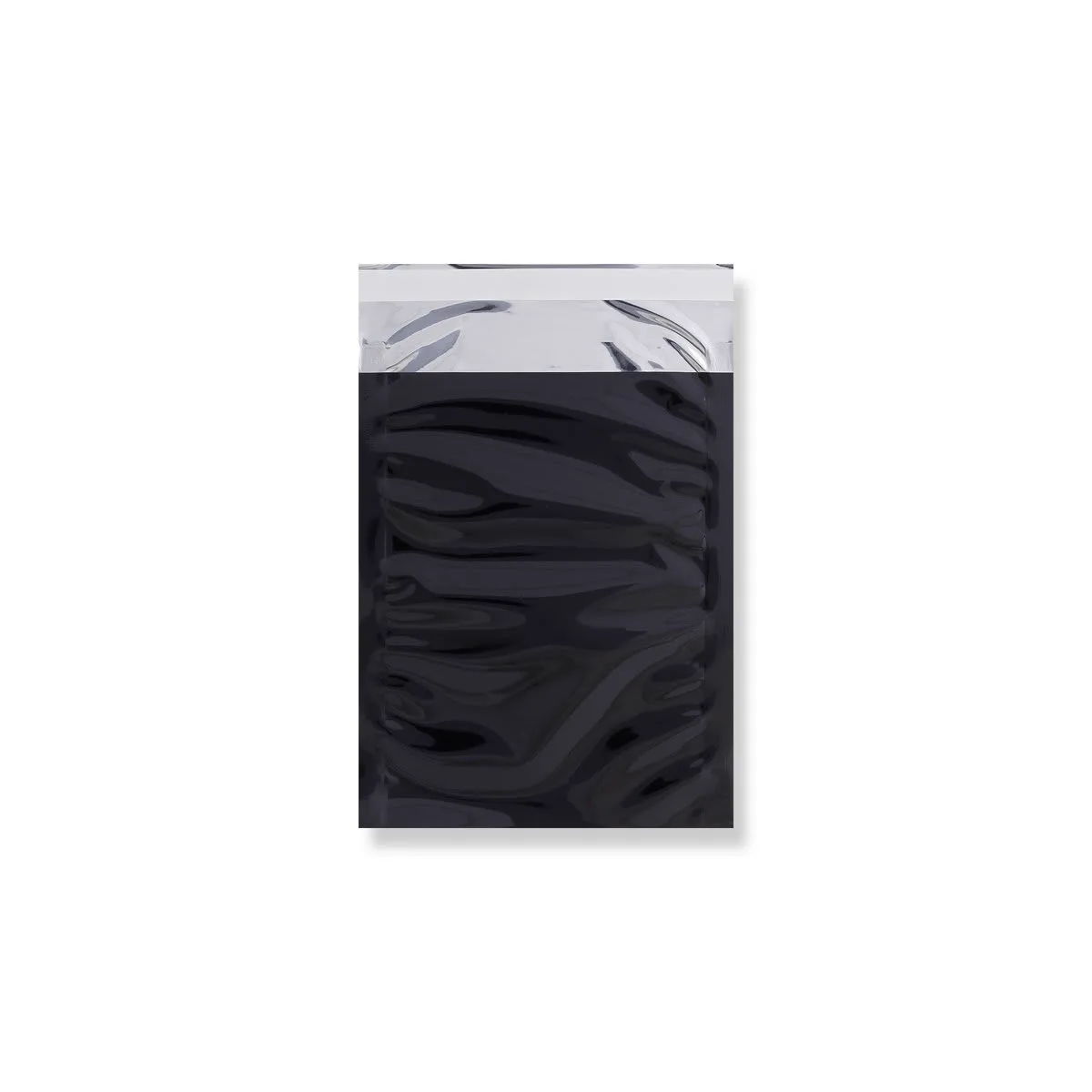 Black Gloss Metallic Foil Bags Peel & Seal — Black — 70gsm — 114 × 162 mm