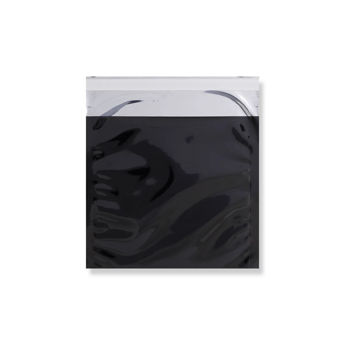 Black Gloss Metallic Foil Bags Peel & Seal — Black — 70gsm — 165 × 165 mm