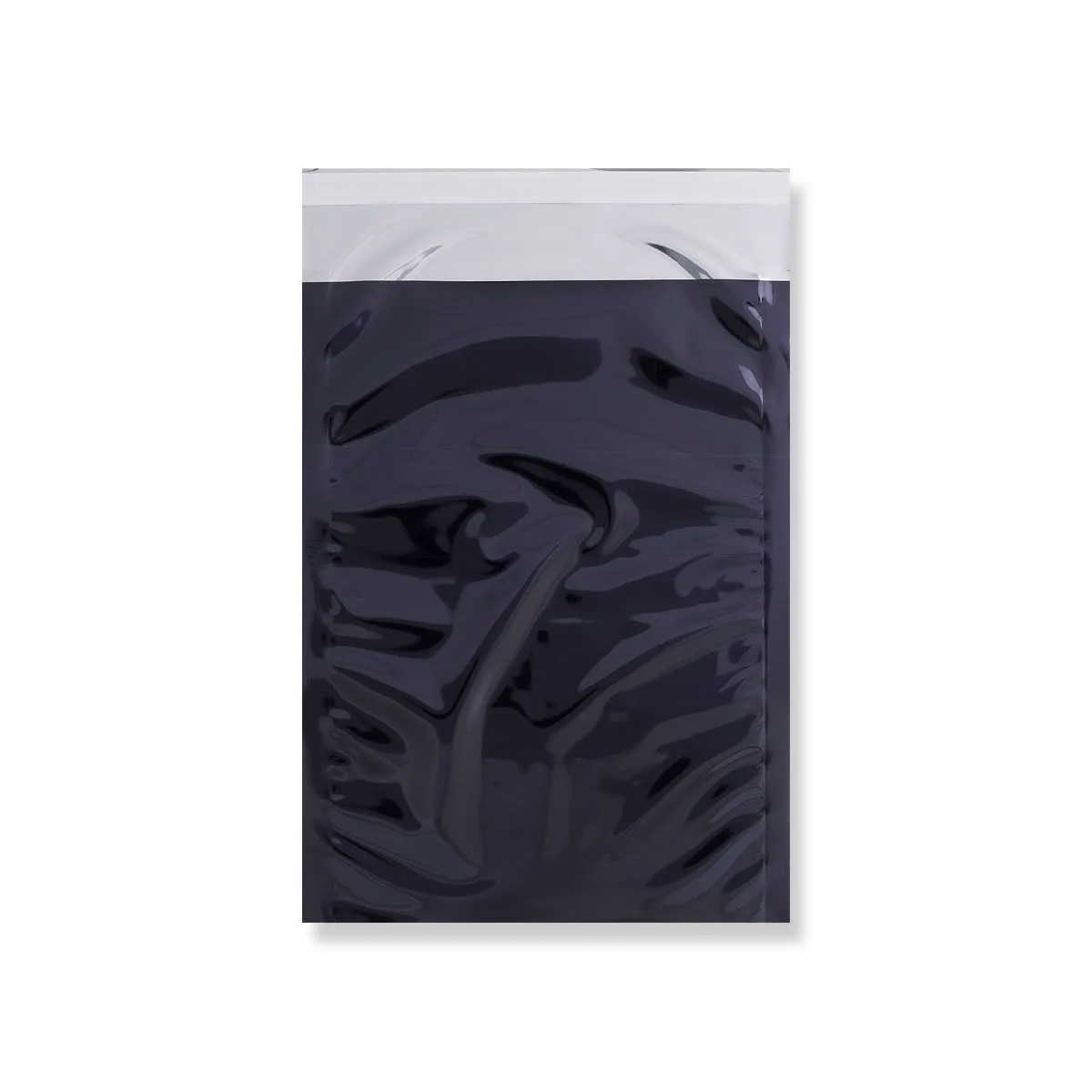 Black Gloss Metallic Foil Bags Peel & Seal — Black — 70gsm — 162 × 229 mm