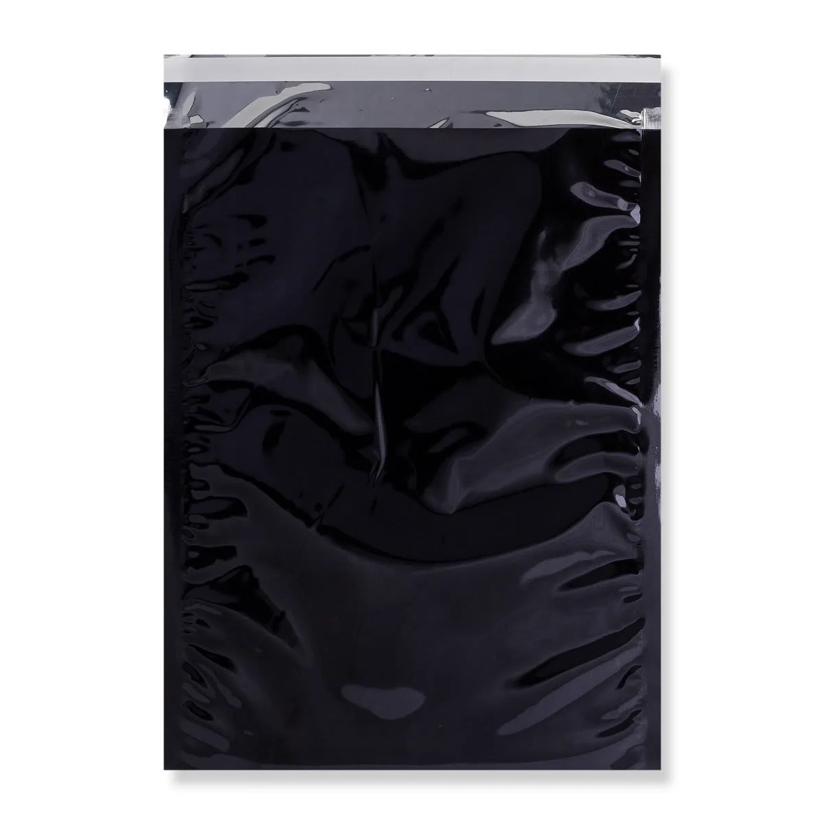 Black Gloss Metallic Foil Bags Peel & Seal — Black — 70gsm — 320 × 450 mm