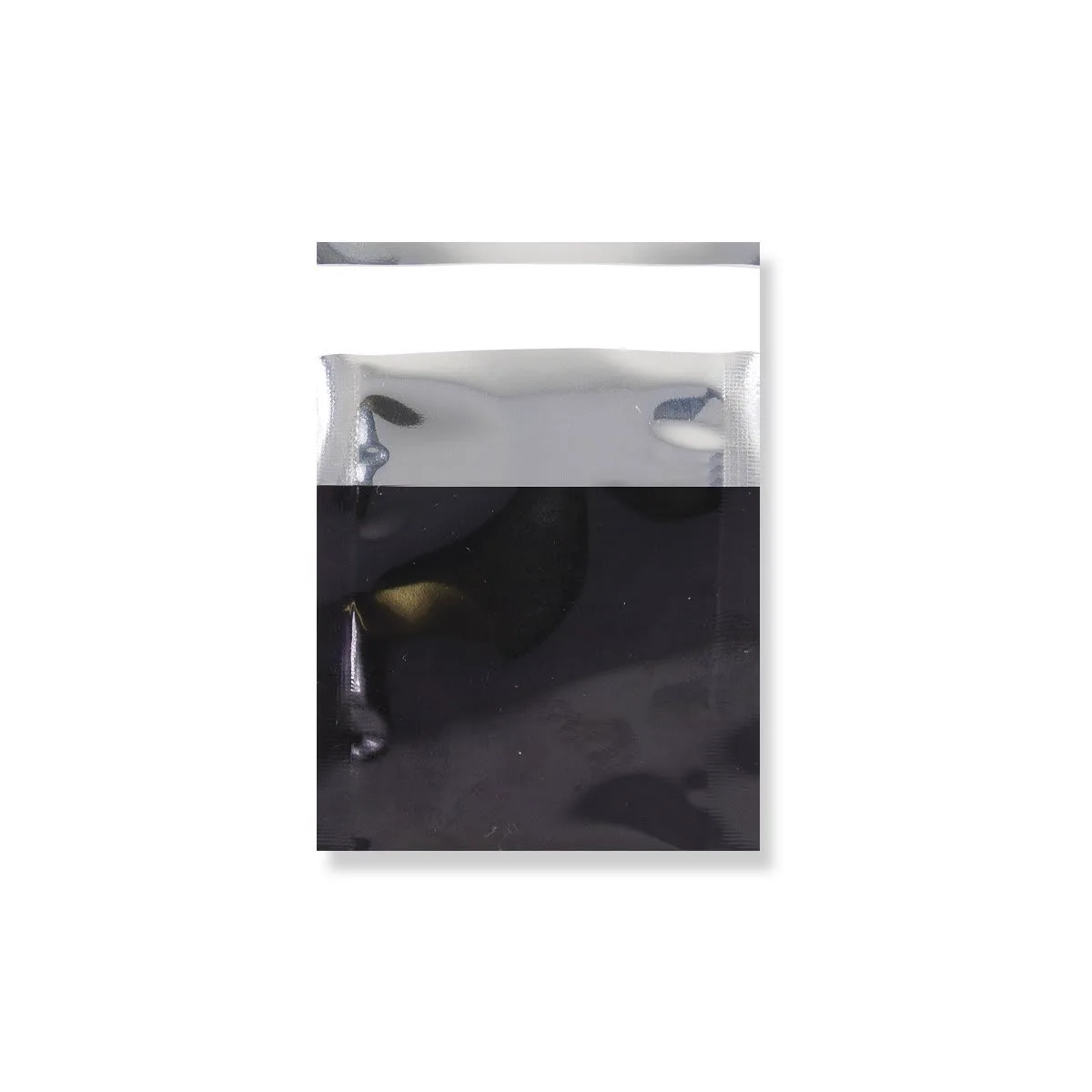 Black Gloss Metallic Foil Bags Peel & Seal — Black — 70gsm — 40 × 45 mm
