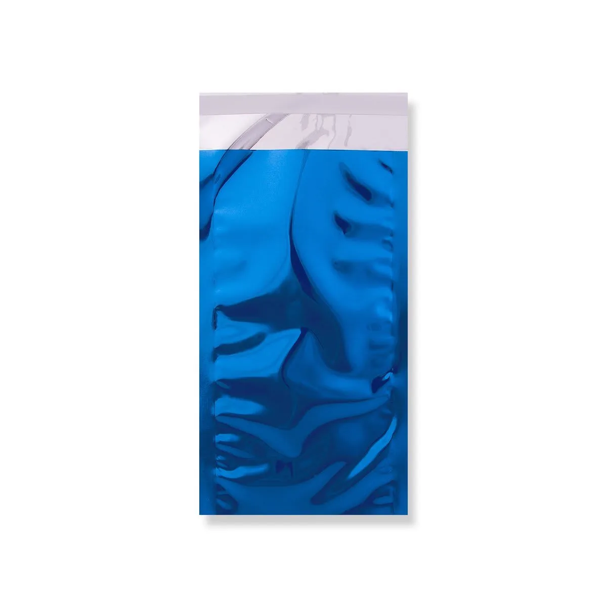 Blue Gloss Metallic Foil Bags Peel & Seal — Blue — 70gsm — 114 × 229 mm