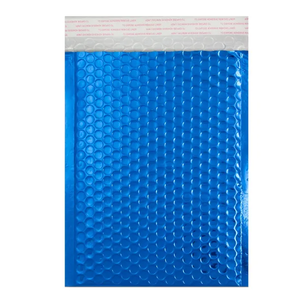 Blue Gloss Metallic Bubble Bag — Blue Gloss Bubble Bag — 250 × 180 × 180 mm