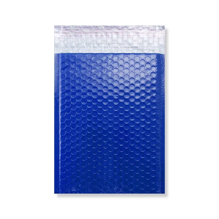Blue Poly Gloss Bubble Bags — Blue — 190gsm — 180 × 250 mm
