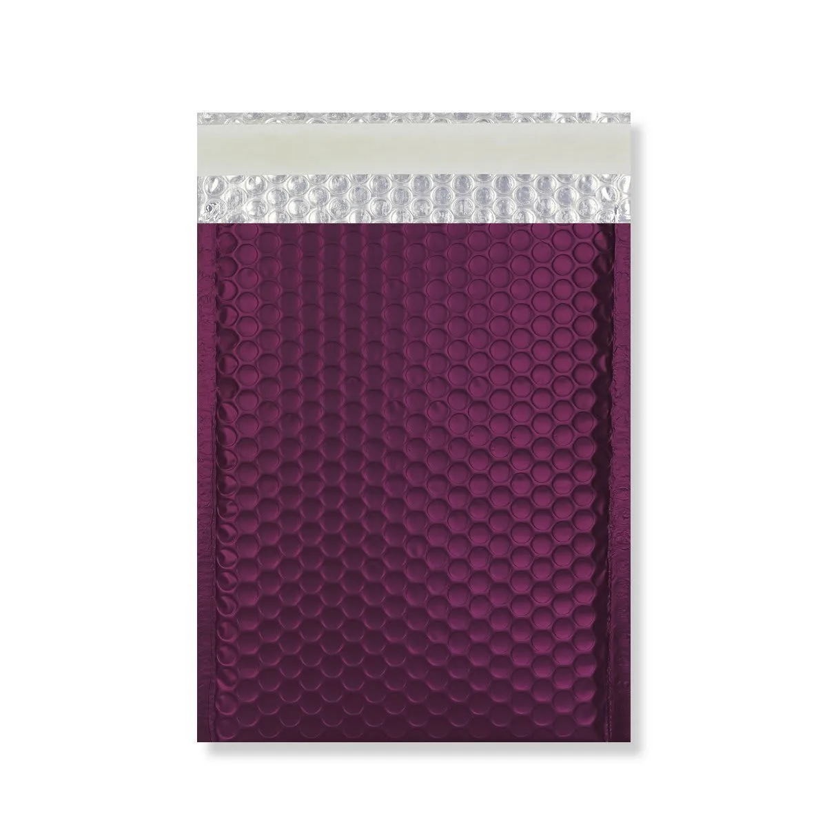 Burgundy Matt Metallic Padded Bubble Bags — Burgundy — 190gsm — 230 × 324 mm