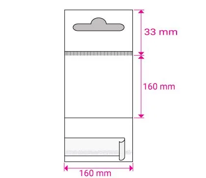 Clear Cello Bags with Header & Euroslot Peel & Seal — Clear — 30gsm — 160 × 160 mm