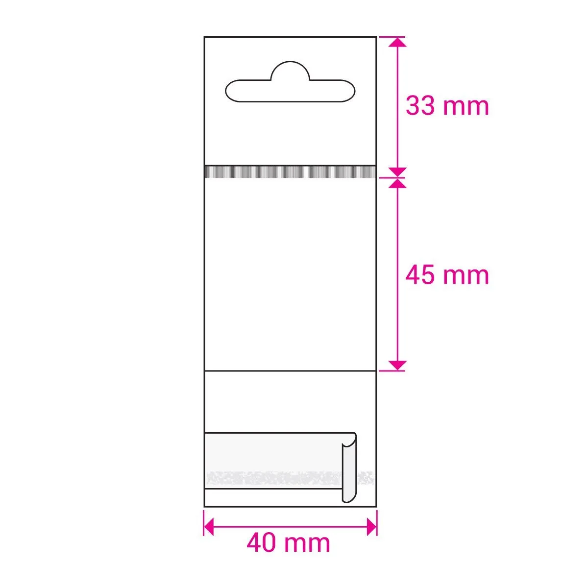 Clear Cello Bags with Header & Euroslot Peel & Seal — Clear — 30gsm — 40 × 45 mm