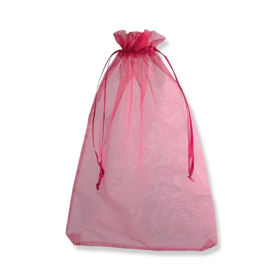 Drawstring Organza Bags — Burgundy — Burgundy — 30gsm — 200 × 300 mm