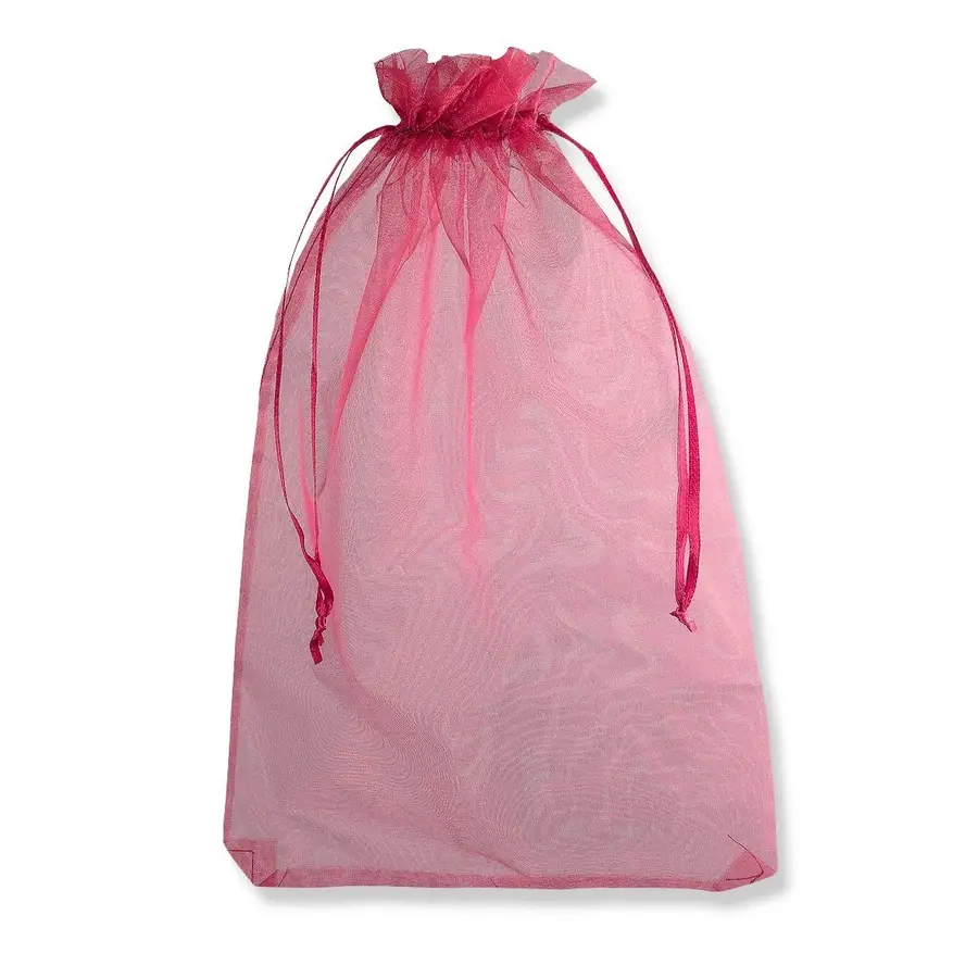 Drawstring Organza Bags — Burgundy — Burgundy — 30gsm — 300 × 400 mm