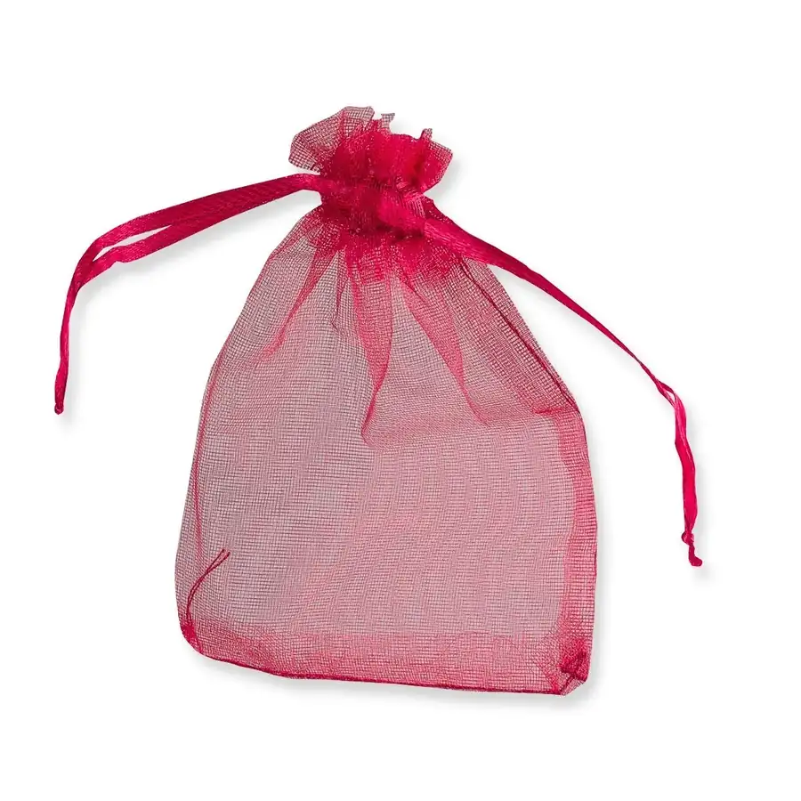 Drawstring Organza Bags — Burgundy — Burgundy — 30gsm — 70 × 90 mm