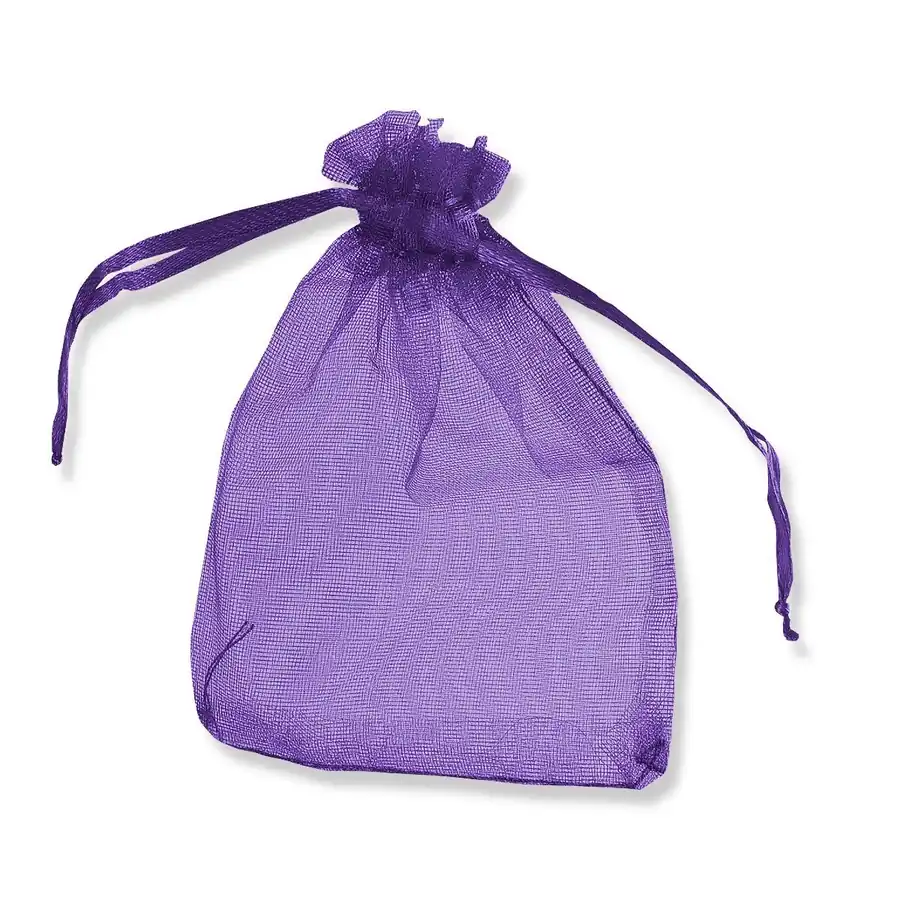Drawstring Organza Bags — Deep Purple — Deep Purple — 30gsm — 70 × 90 mm