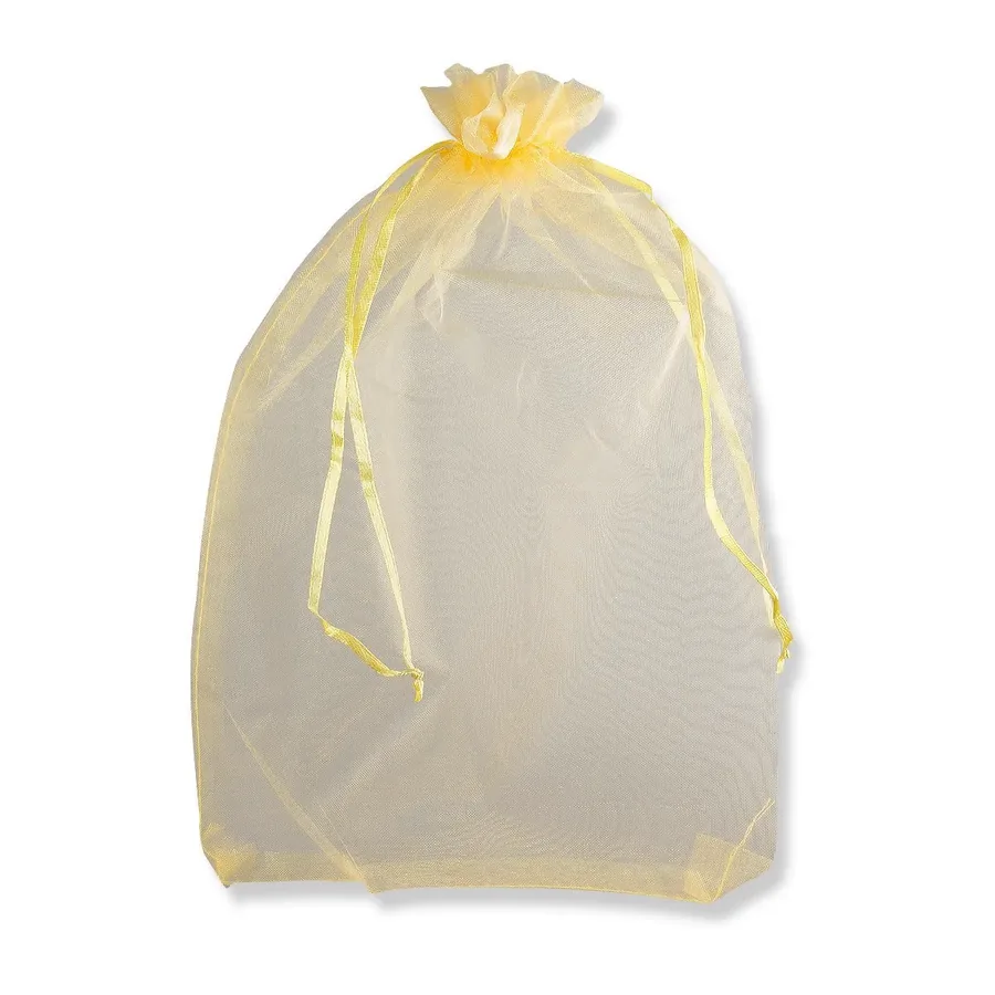 Drawstring Organza Bags — Gold — Gold — 30gsm — 300 × 400 mm