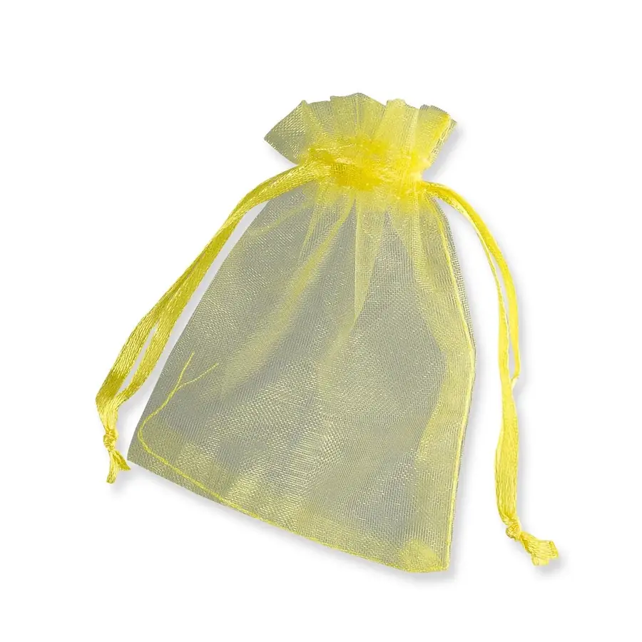 Drawstring Organza Bags — Lemon Yellow — Lemon Yellow — 30gsm — 70 × 90 mm