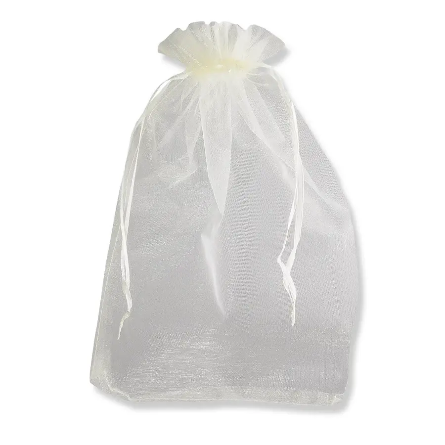 Drawstring Organza Bags — Milk White — Milk White — 30gsm — 300 × 400 mm