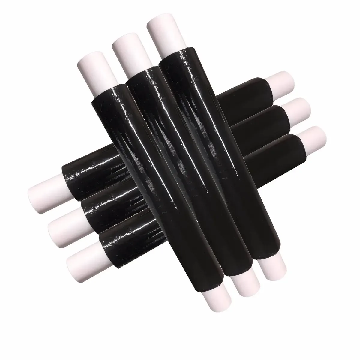 Extended Core Stretch Wrap — Black — 17mu Heavy Duty — 250 × 400 mm