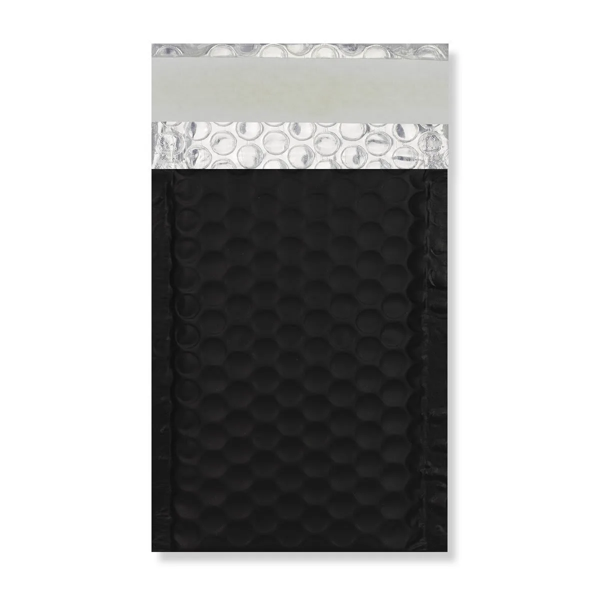 Matt Black Metallic Padded Bubble Bags — Black — 190gsm — 90 × 145 mm
