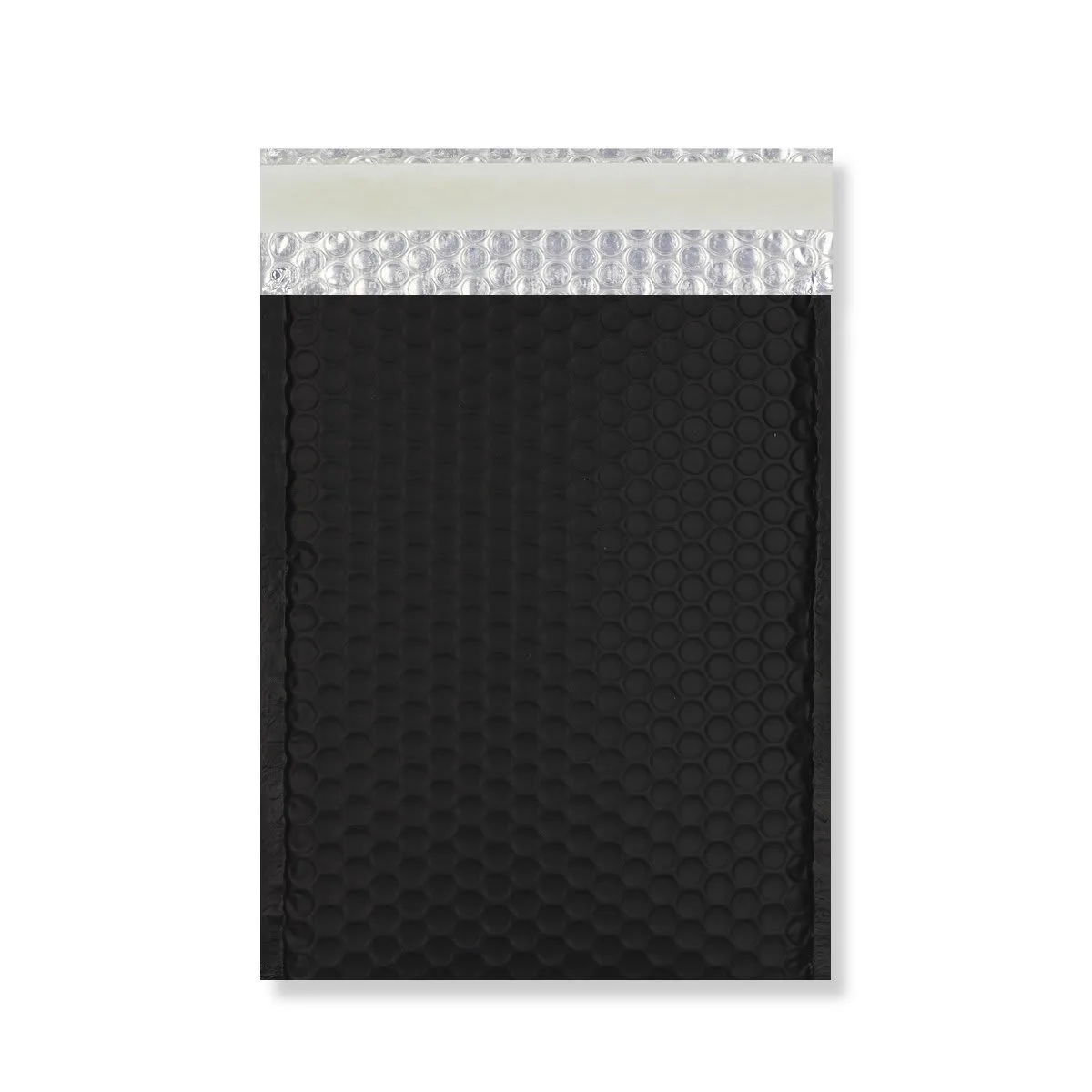 Matt Black Metallic Padded Bubble Bags — Black — 190gsm — 230 × 324 mm
