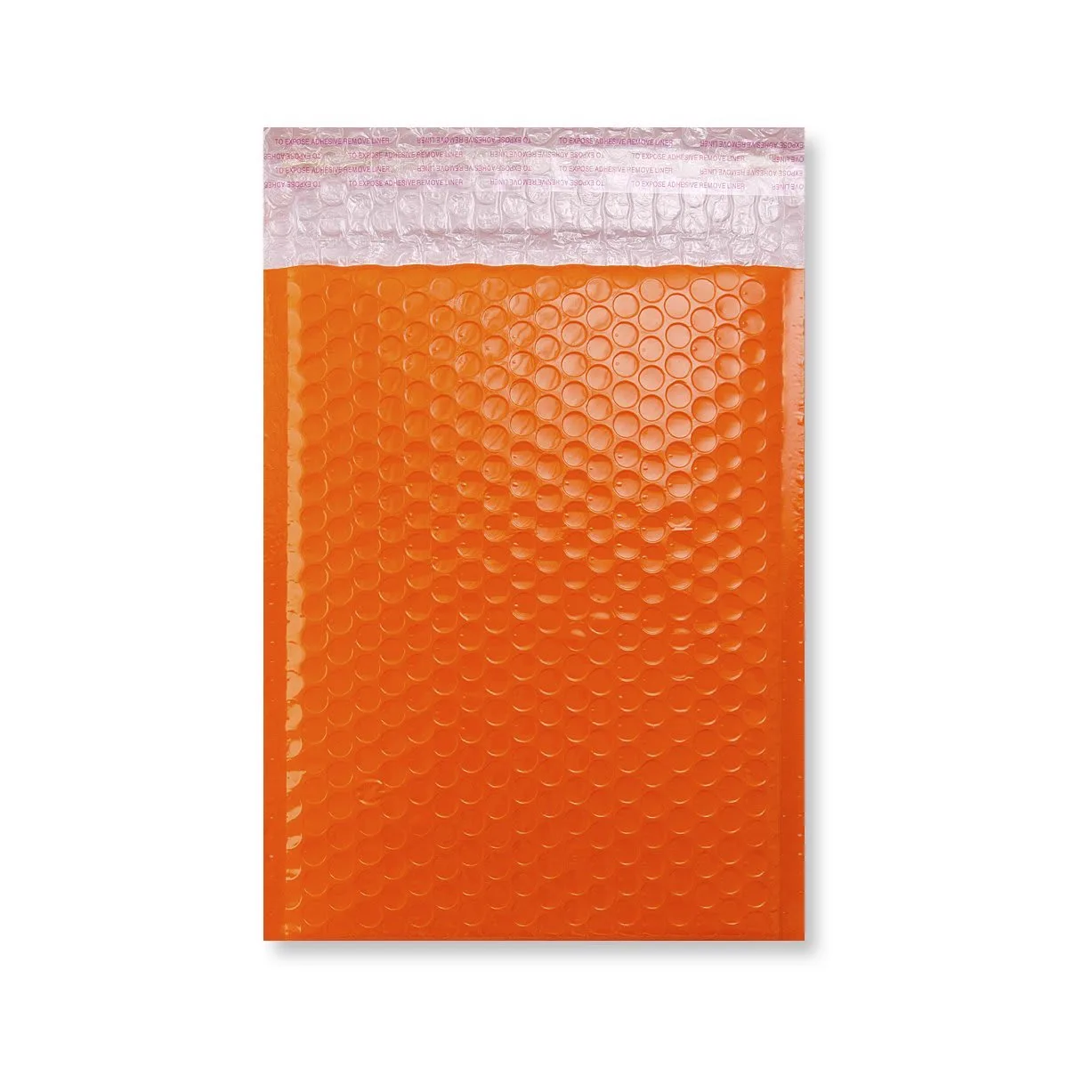 Orange Poly Gloss Bubble Bags — Orange — 190gsm — 180 × 250 mm