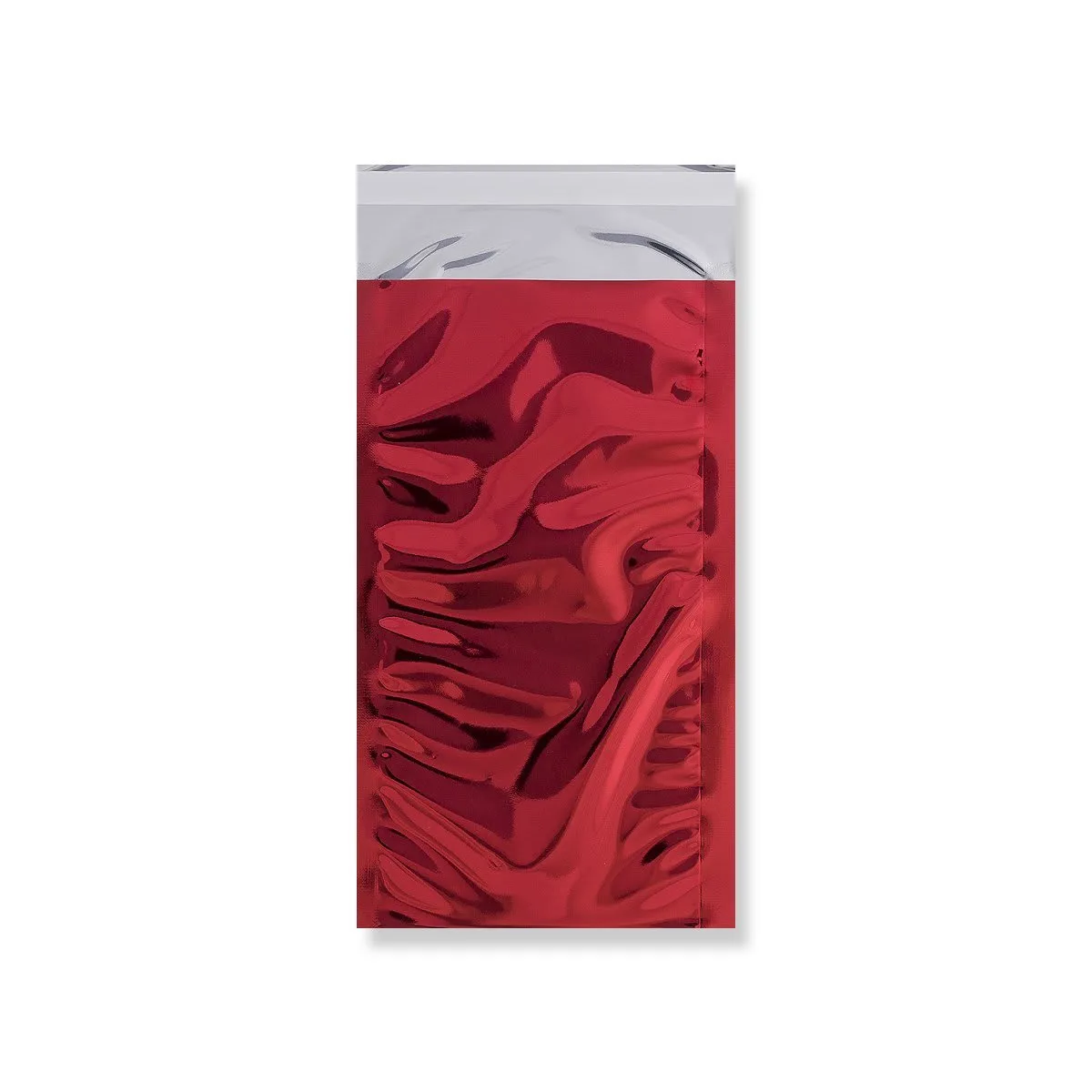 Red Gloss Metallic Foil Bags Peel & Seal — Red — 70gsm — 114 × 229 mm