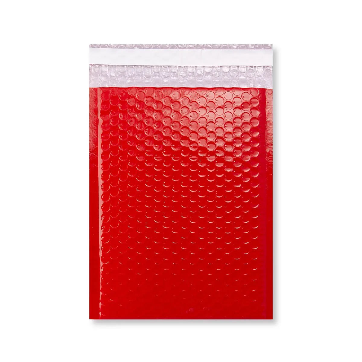 Red Poly Gloss Bubble Bags — Red — 190gsm — 180 × 250 mm