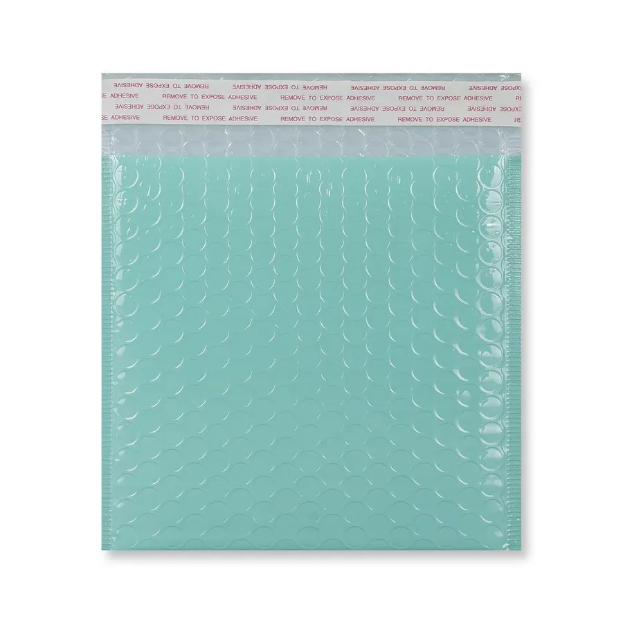 Robin Egg Blue Poly Gloss Bubble Bags — Robin_Egg_Blue — 190gsm — 165 × 165 mm