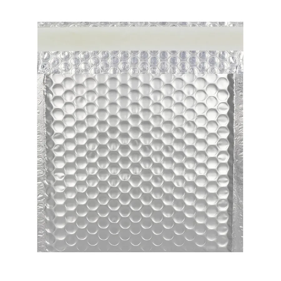 Silver Matt Metallic Padded Bubble Bags — Silver — 190gsm — 165 × 165 mm