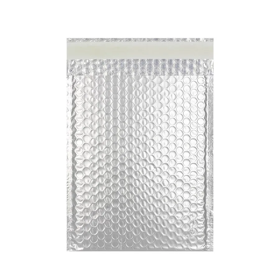Silver Matt Metallic Padded Bubble Bags — Silver — 190gsm — 180 × 250 mm