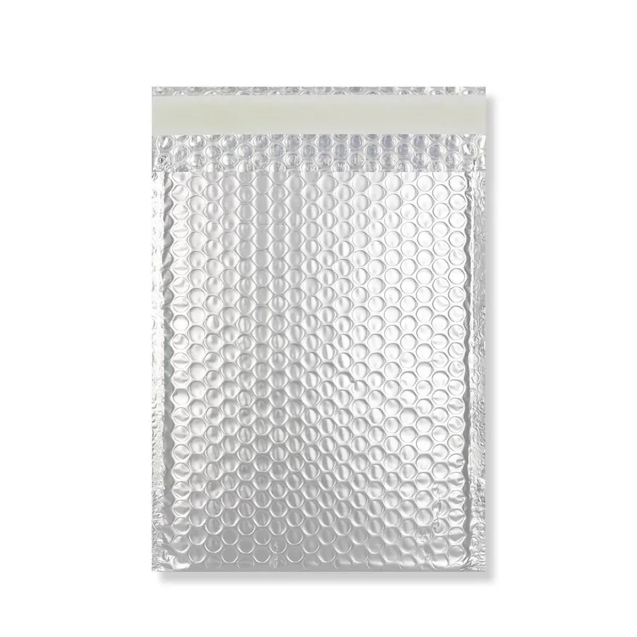 Silver Matt Metallic Padded Bubble Bags — Silver — 190gsm — 320 × 450 mm