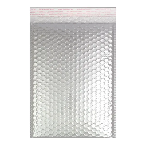 Silver Gloss Metallic Bubble Bag — Silver Gloss Bubble Bag — 324 × 230 mm