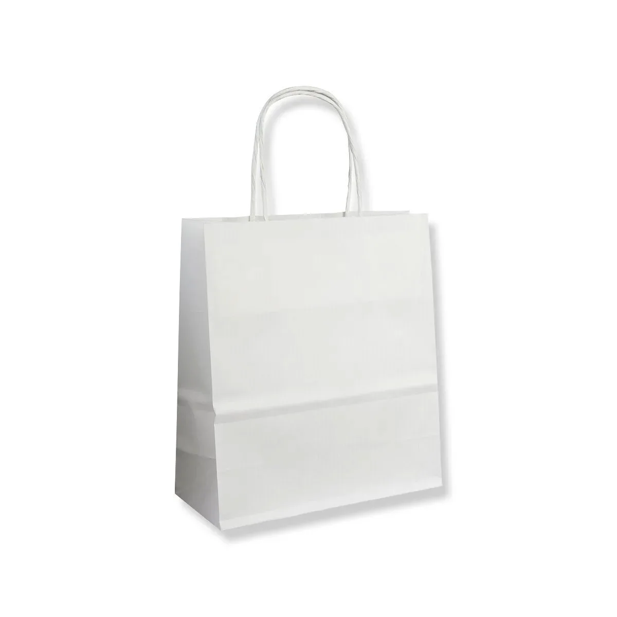 String Handle Carrier Bags — White — 120gsm — 190 × 210 mm