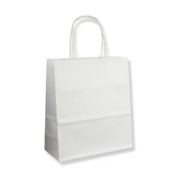 String Handle Carrier Bags — White — 120gsm — 240 × 310 mm