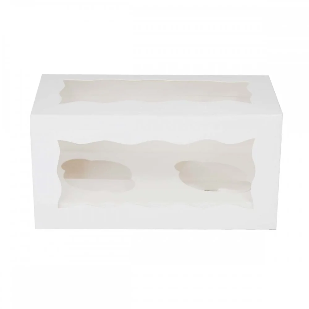 Windowed Cupcake Boxes — 2 Cupcake Box — 110 × 179 × 80 mm