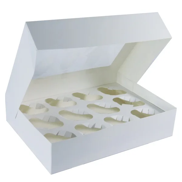 Windowed Cupcake Boxes — Windowed Cupcake Box With Inserts - 12 Cupcakes — 330 × 242 × 75 mm