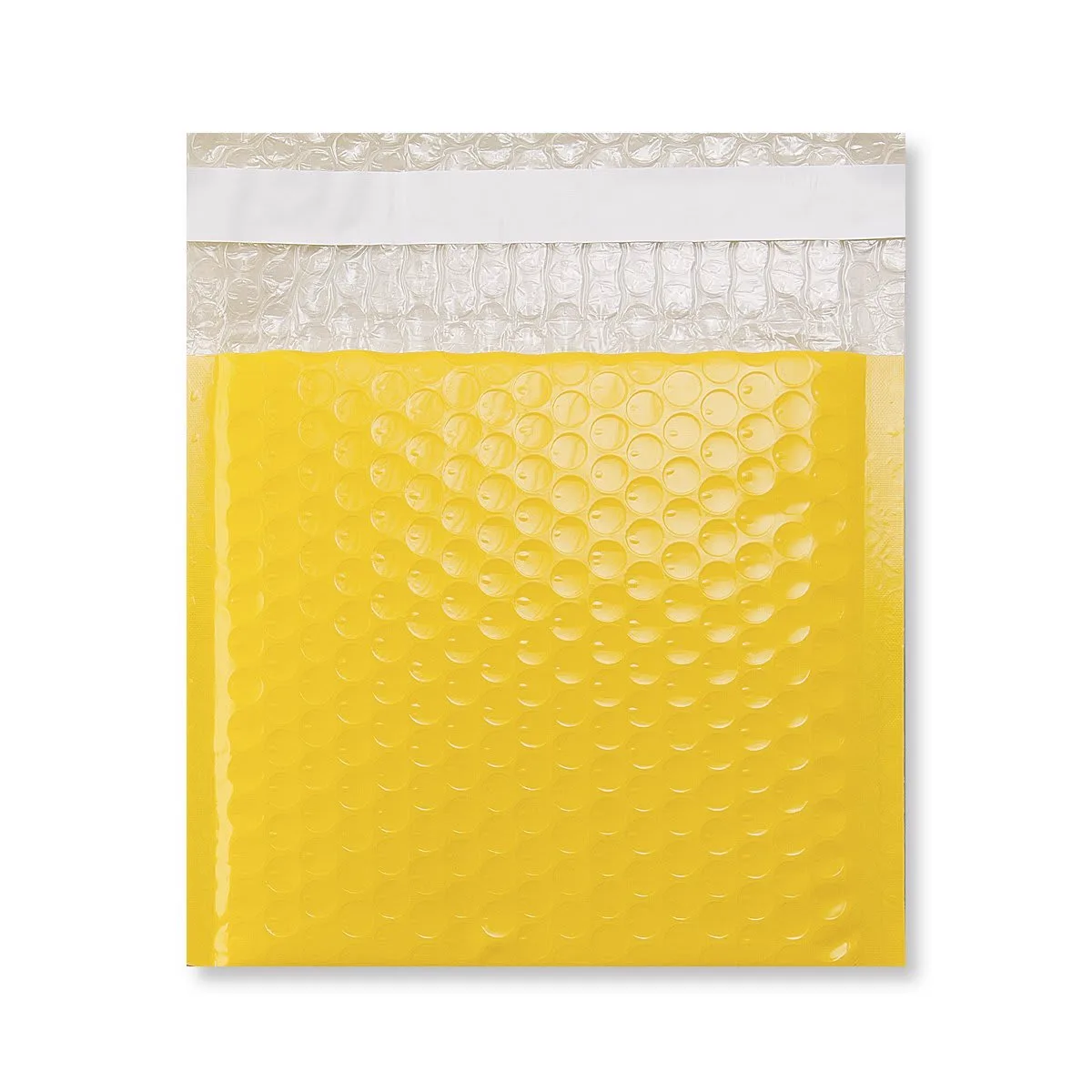 Yellow Poly Gloss Bubble Bags — Yellow — 190gsm — 165 × 165 mm