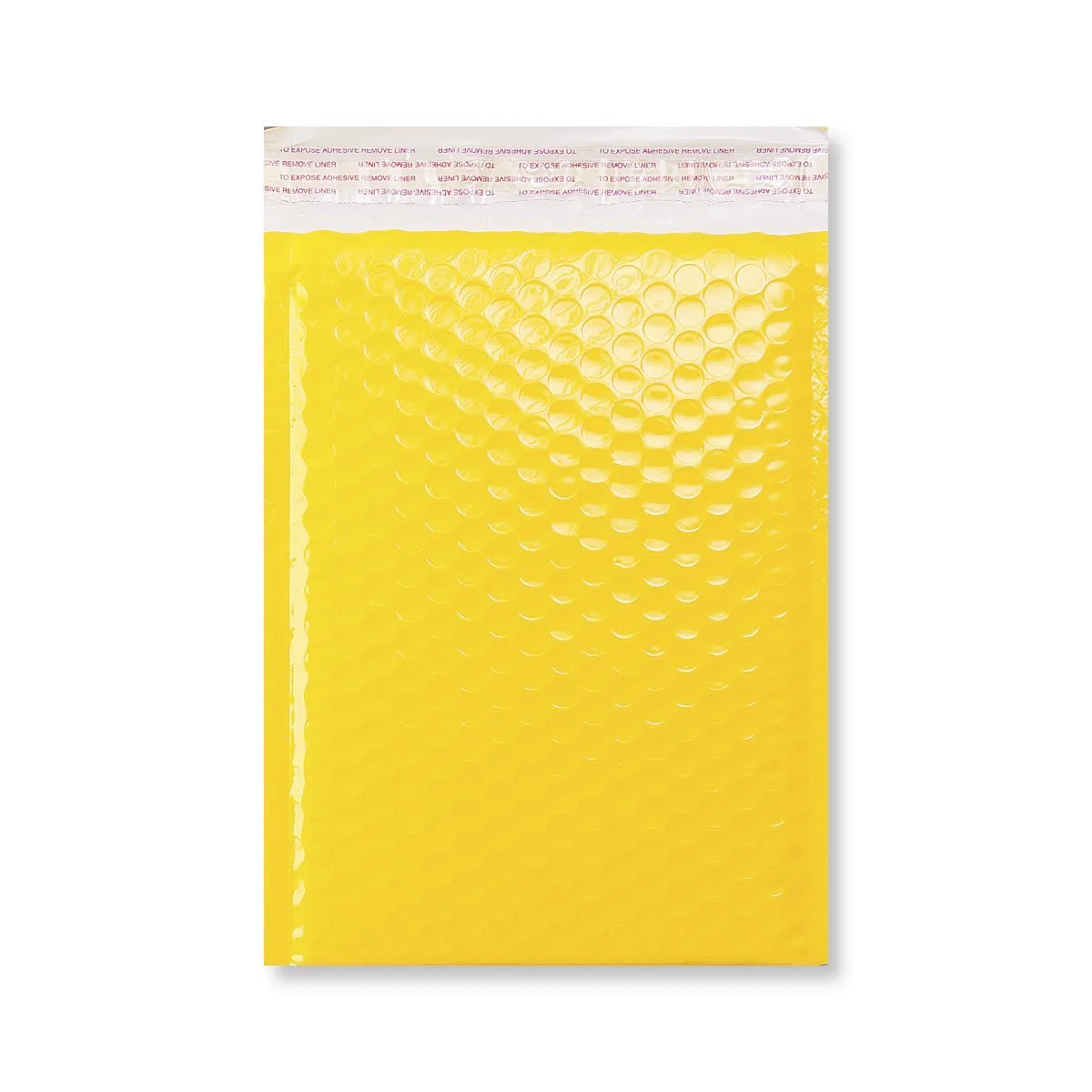 Yellow Poly Gloss Bubble Bags — Yellow — 190gsm — 180 × 250 mm